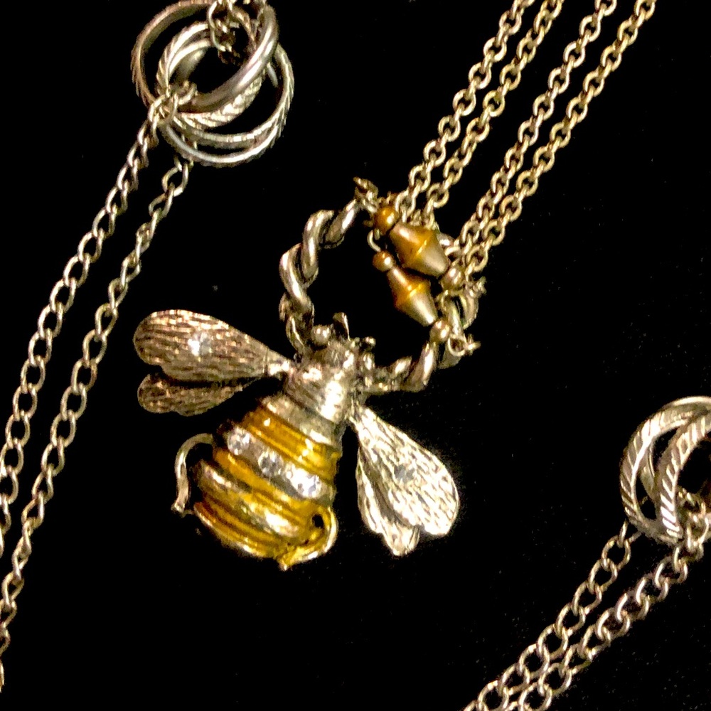 Two layering Necklaces with Yochi Bumble Bee